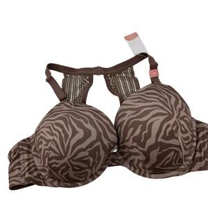 NWT Cacique Brown Striped 46C underwire bra